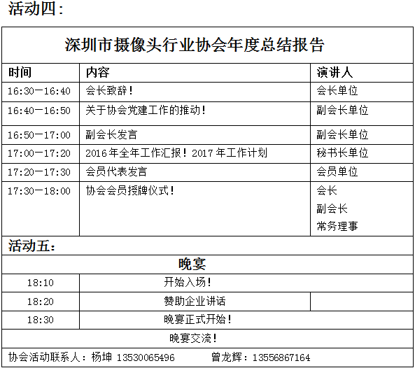 【活动】摄像头行业协会年会4月份召开