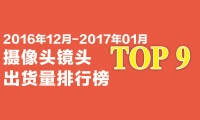 2016年12月-2017年1月 摄像头镜头出货量排行榜