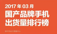 2017年03月国产品牌手机出货量排行榜