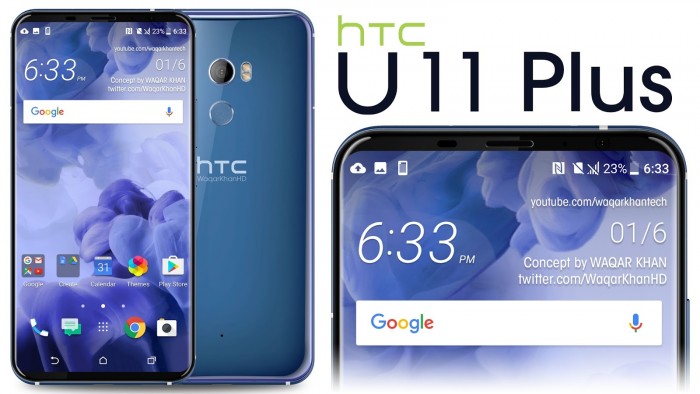 HTC全面屏手机U11 Plus渲染图曝光