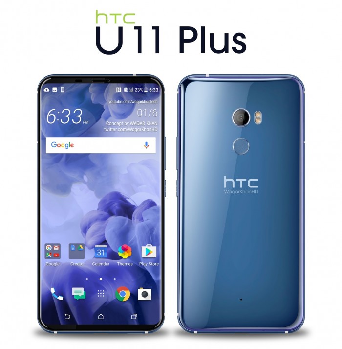 HTC全面屏手机U11 Plus渲染图曝光