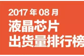 2017年8月液晶芯片出货量排行榜