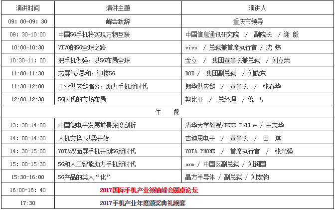 重庆手机展三大论坛：国际手机产业领袖峰会+3D摄像头决战AI+第三季全面屏全面来袭