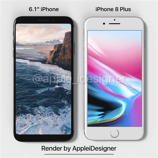 6.1寸iPhone概念渲染图：18：9方案很顺眼