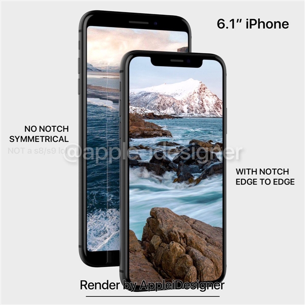 6.1寸iPhone概念渲染图：18：9方案很顺眼