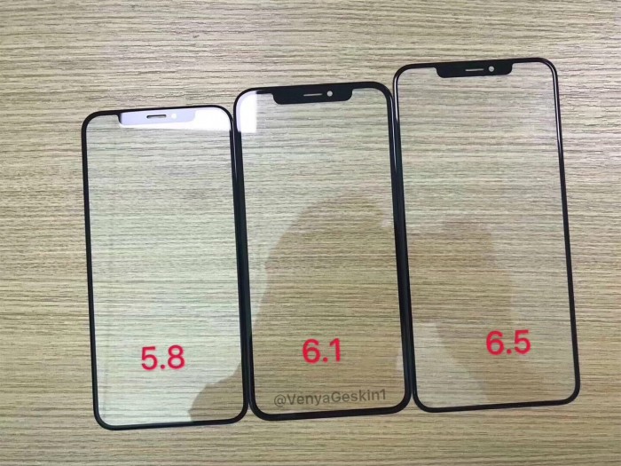 2018款iPhone前面板曝光：你能看出OLED和LCD面板的差别吗