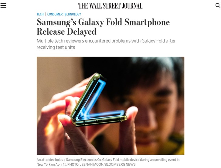 三星Galaxy Fold可折叠手机全球首销计划推迟
