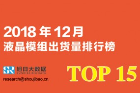 2018年12月液晶模组出货量排行榜