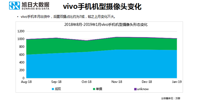 vivo手机全球市场表现（2019年1月）