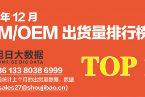 2019年12月ODM/OEM出货量排行榜